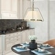 preview thumbnail 4 of 7, Modern Glam Brass Gold Drum Chandelier for Kitchen Island/ Dining Room/ Foyer D 12" x H 69.5" - 1-Light Pendant