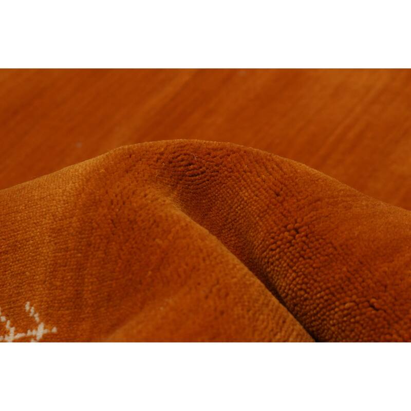 Kashkuli Gabbeh Orange Rug 8'2" x 8'2" - 8'2 x 8'2