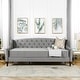 preview thumbnail 16 of 24, Lucy 84" Mid-century Modern Upholstered Tufted Twin Daybed Opal Grey Velvet - Twin