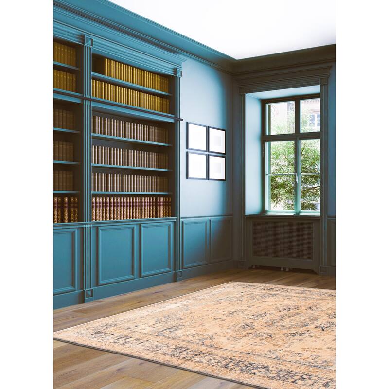 ECARPETGALLERY Hand-knotted Antalya Vintage Tan Wool Rug - 6'4 x 9'4