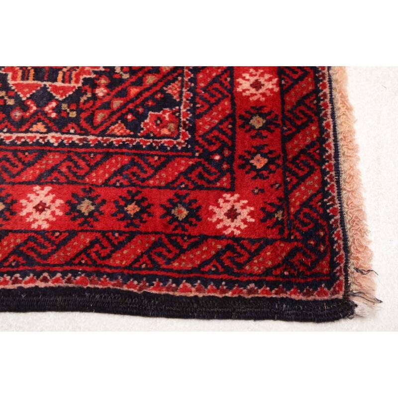 ECARPETGALLERY Hand-knotted Teimani Red Wool Rug - 2'10 x 5'3