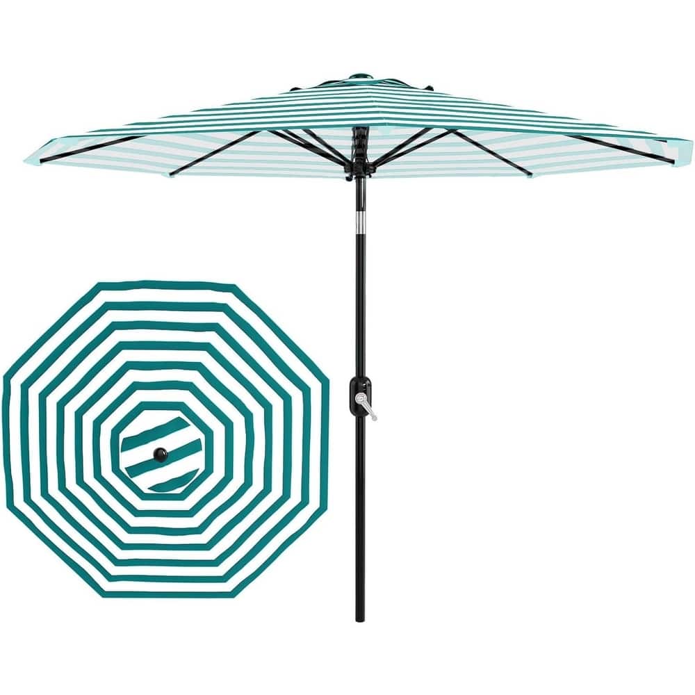 Outdoor 9FT Stripe Outdoor Patio Umbrella, UV Protection Waterproof for Pool Deck Yard