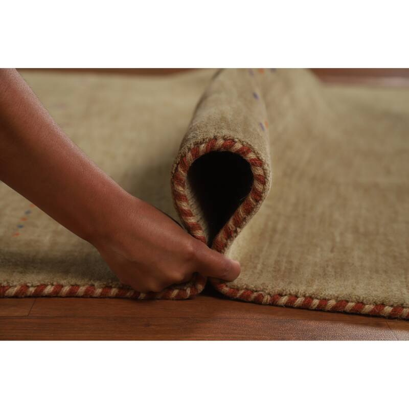 Hand Knotted Oriental 100% Wool Carpet Tribal Animal Pictorial Brown Gabbeh Area Rug - 7' 9'' X 4' 10''