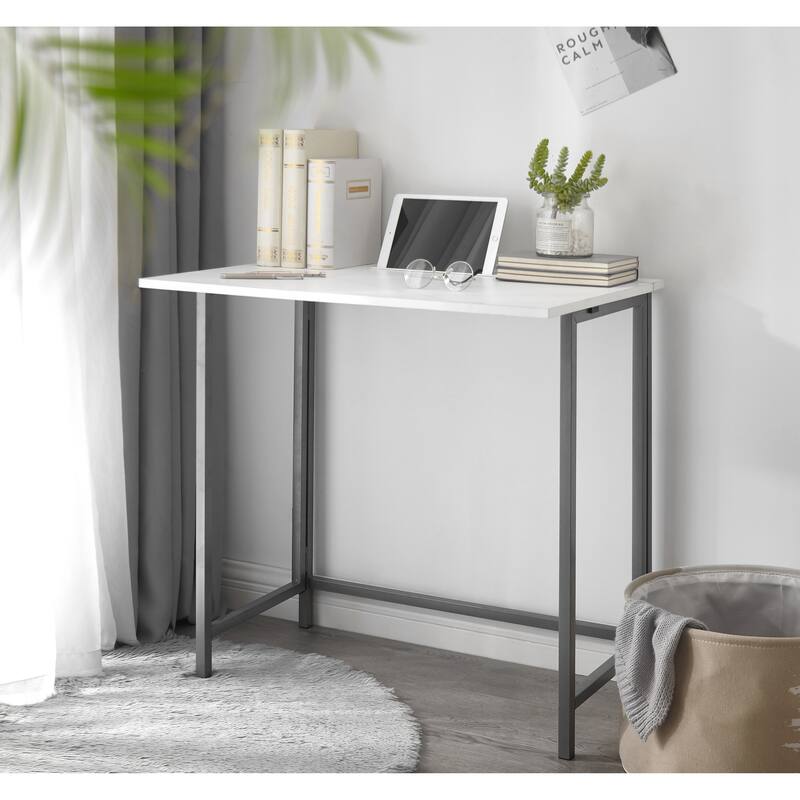 Urban Shop Folding Computer Desk with Tablet Slot - White