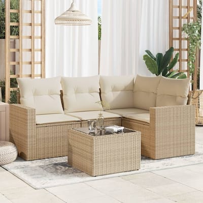 vidaXL Garden Sofa Set Beige - 71.9 x 50.2 x 27.2