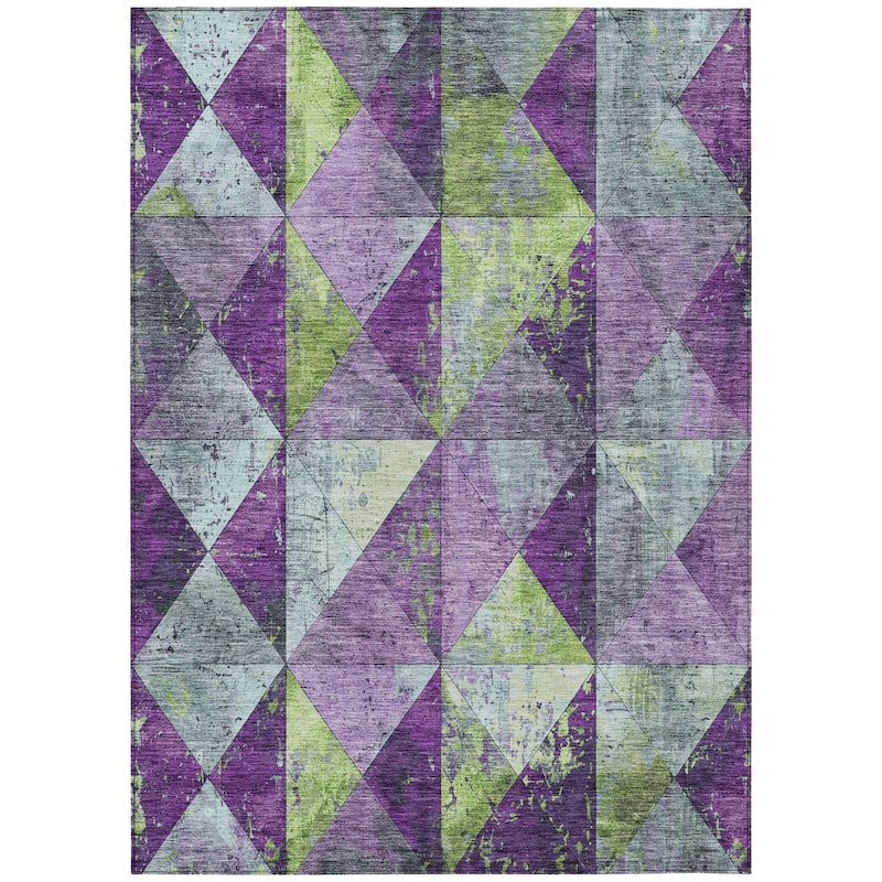HomeRoots Geometric Transitional Rectangle Outdoor Rug - 3' x 5'