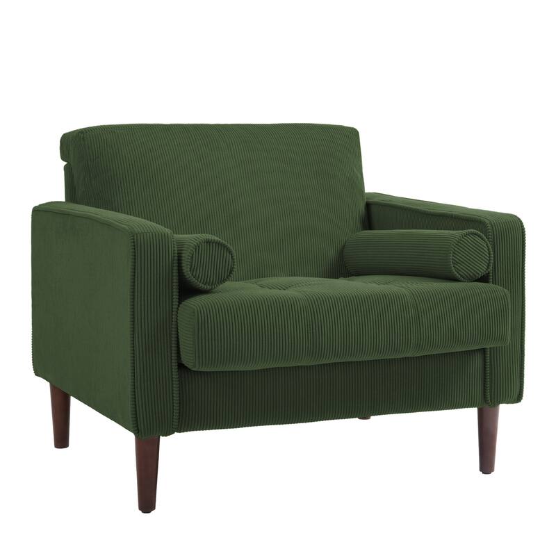2 Set Modern Wide Armchair Corduroy Accent Chairs