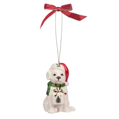Spode Christmas Tree Dog Ornament - 4"
