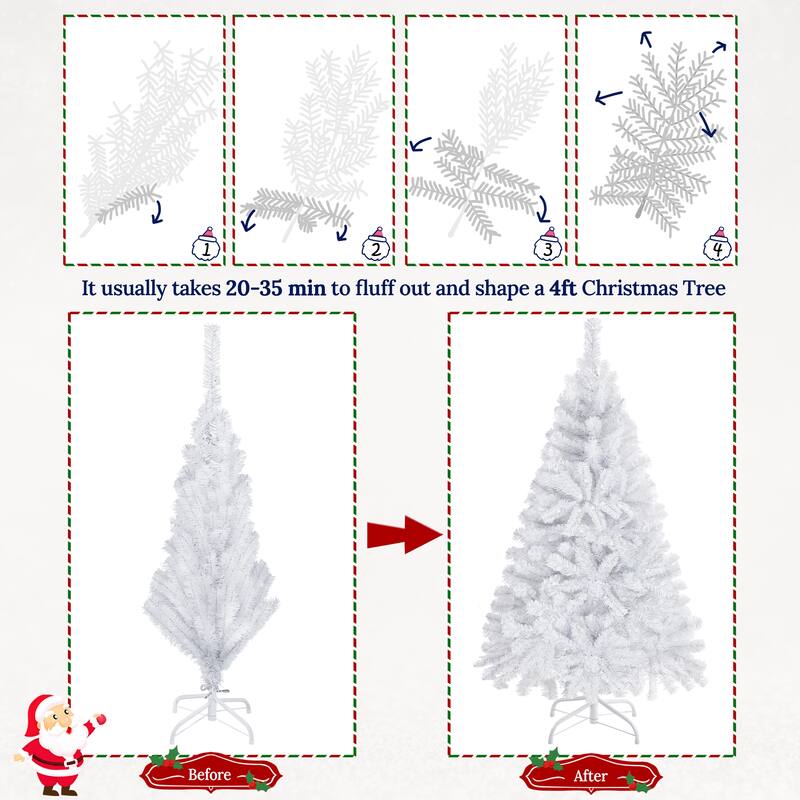 Yaheetech 4ft Pre-lit Black Tinsel Artificial Halloween Christmas Tree