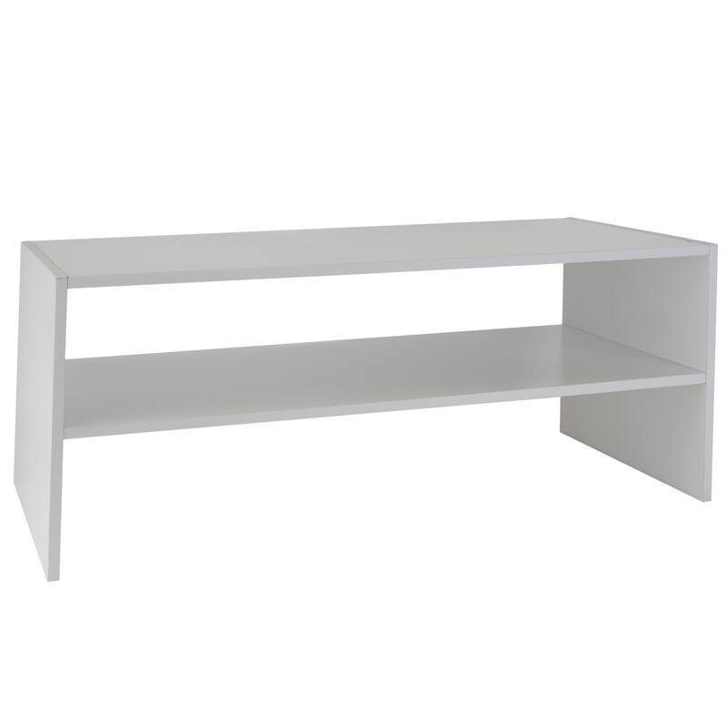Organize It All 2 Shelf Stackable Shoe Rack in White