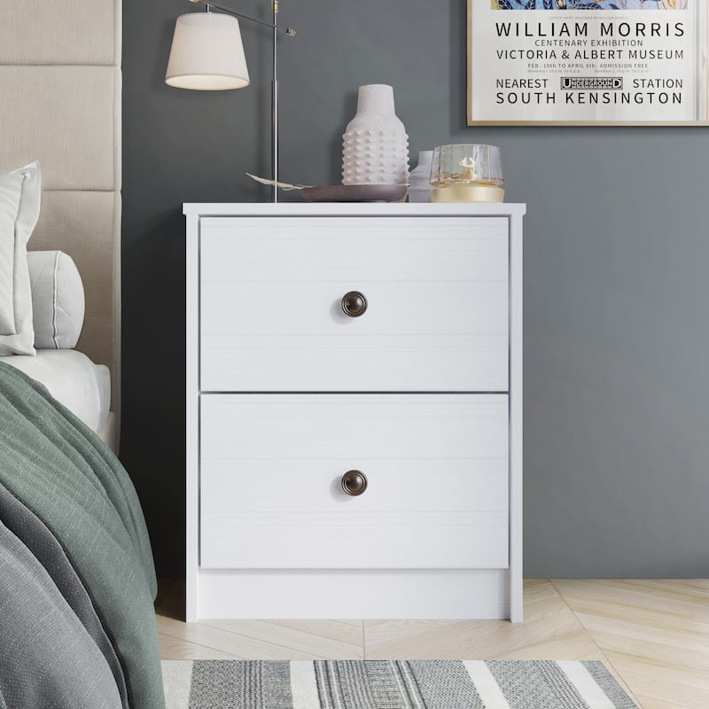 CraftPorch Clean-Lines Minimalist 2-Drawer Nightstand
