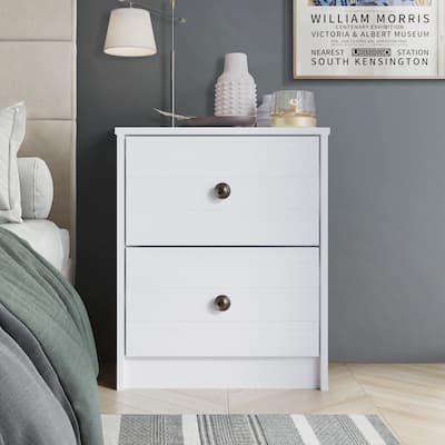 CraftPorch Clean-Lines Minimalist 2-Drawer Nightstand