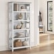 preview thumbnail 27 of 72, Bush Furniture Key West Tall 5 Shelf Bookcase with Adjustable Shelves Shiplap Gray/Pure White
