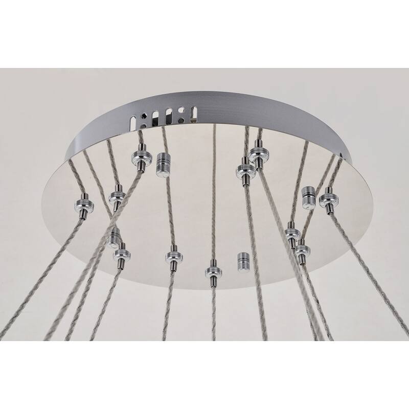 Madelyn Integrated LED light Chrome Chandelier Clear Royal Cut Crystal - 42"W X 10.9"H