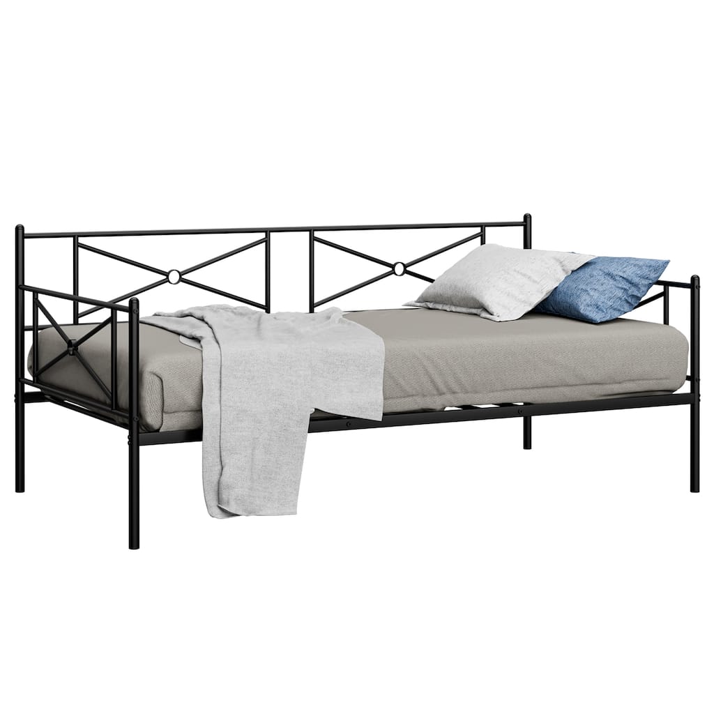 Steel Twin Bed Frame Metal Daybed Stable Steel Slats Platform Base
