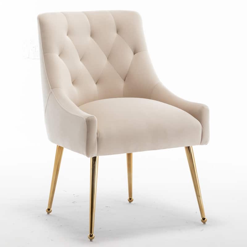 Modern Glam Velvet Dining Chair Set of 8 for Dining Room, Tufted Vanity Chair for Living Room (no table)