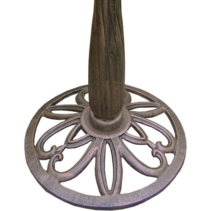 Cast Aluminum Scroll Base Outdoor Garden Bird Bath - Antique Bronze - 28.5"
