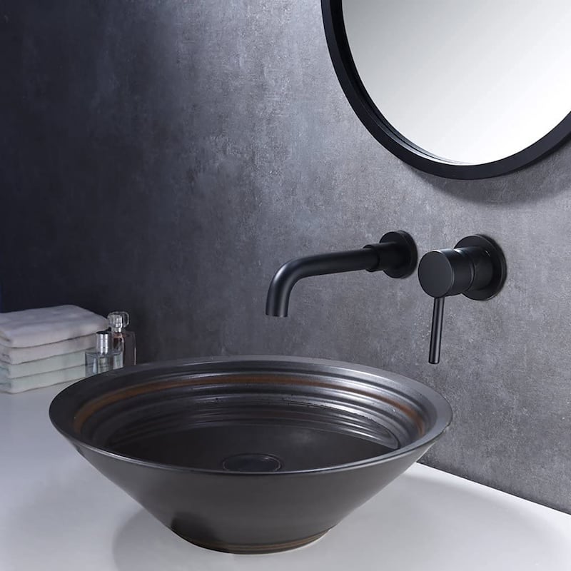 Matte Black Wall Mount Bathroom Faucet