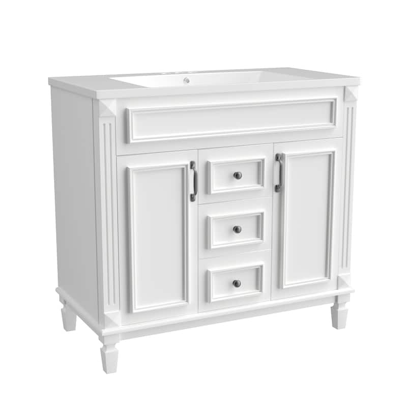 36'' Freestanding Bathroom Vanity with Integrated Ceramic Sink and Drawers