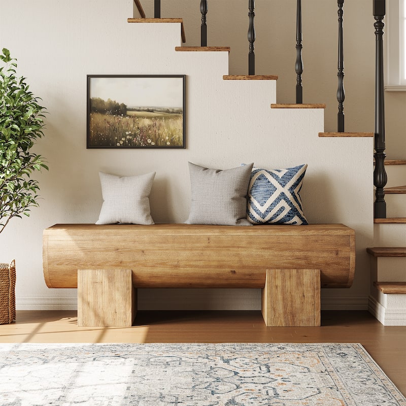 Solid Wood Entryway Bench, End of Bed Bench Seat, Accent Furniture for Bedroom, Living Room, Hallway