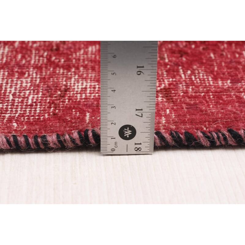 ECARPETGALLERY Hand-knotted Color Transition Dark Magenta Wool Rug - 5'8 x 9'0