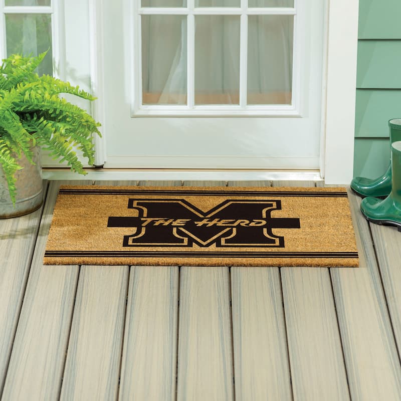 Marshall University Monochrome Indoor/Outdoor Coir Door Mat