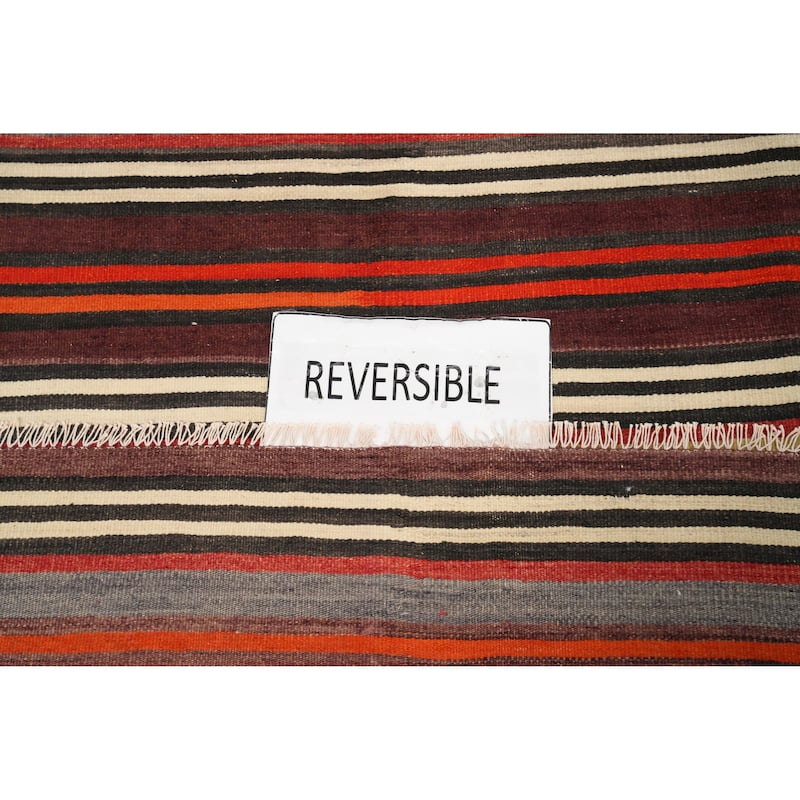 Hand Woven Oriental 100% Wool Carpet Southwestern Geometric Multi-Colored Kilim Area Rug - 10' 1'' X 5' 0''
