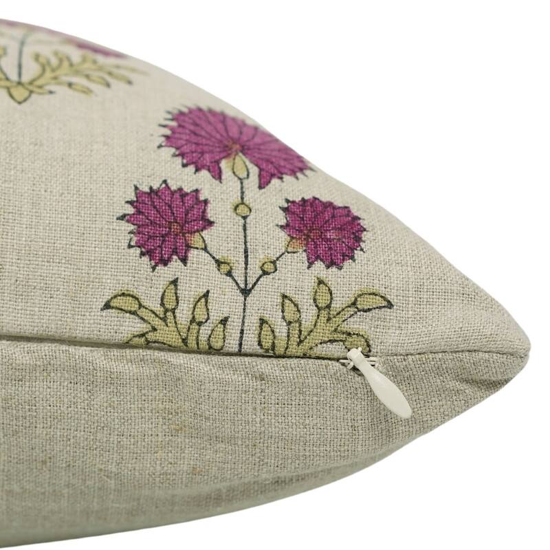 Linen Farmhouse Block print pillow Cover Rishi
