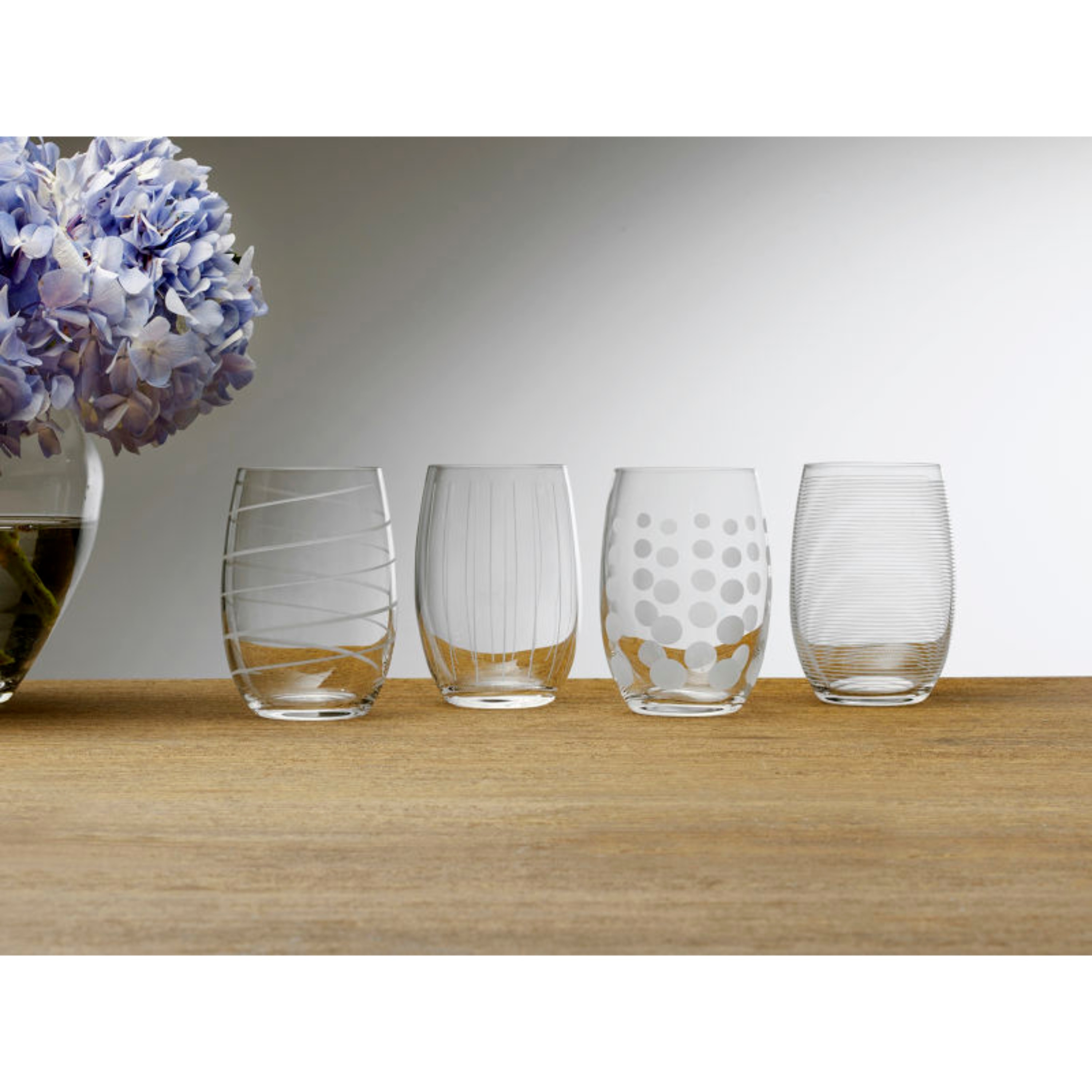 Samantha Set of 4 Stemless Wine Glasses – Mikasa