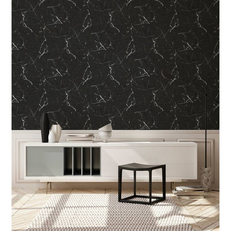 Galerie Wallcoverings Bricks and More Collection Luxurious Metallic Marble Metallic Finish Vinyl on Non-woven Wallpaper Roll