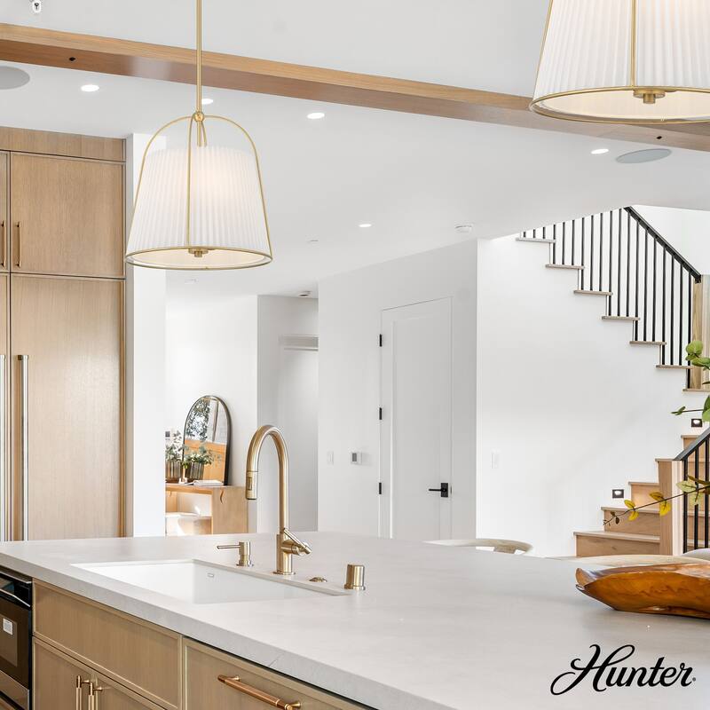 Hunter Atmore Alturas Gold 3 Light Pendant - Modern & Contemporary, Transitional - Kitchen, Dining Room, Entryway