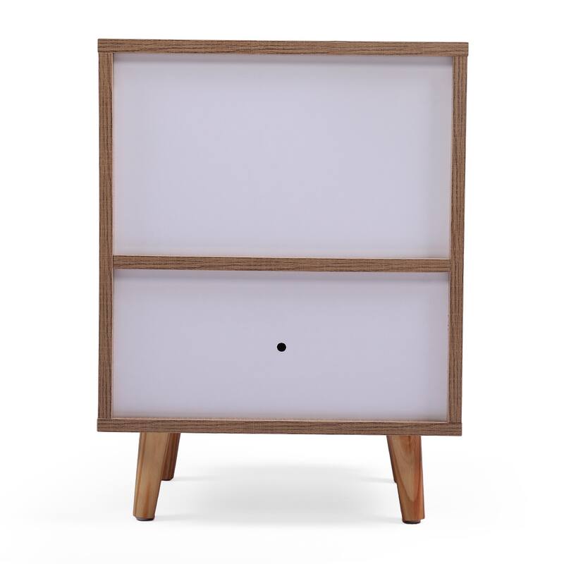 Modern Nightstand with Drawer and Shelf, Mid-Century Design, Durable and Stylish for Bedroom or Living Room