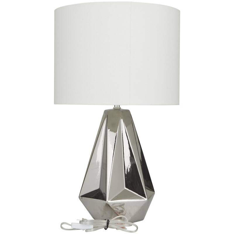Ceramic Geometric Room Table Lamp - White, Silver, Gold, Black - CosmoLiving by Cosmopolitan