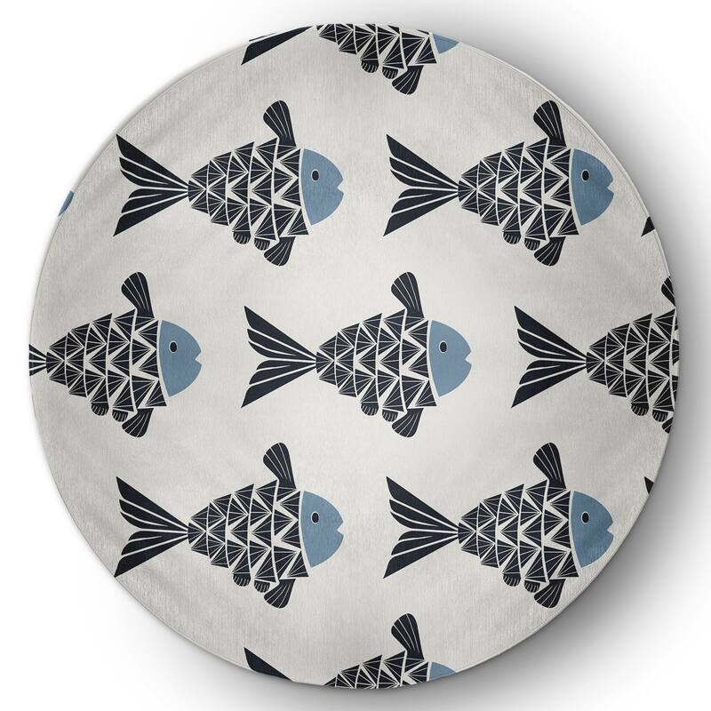 Fish Tales Nautical Chenille Rug
