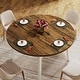 preview thumbnail 1 of 6, 47'' Round Dining Table for 4-6, Wood Dinning Room Table Circle Kitchen Table Brown/White