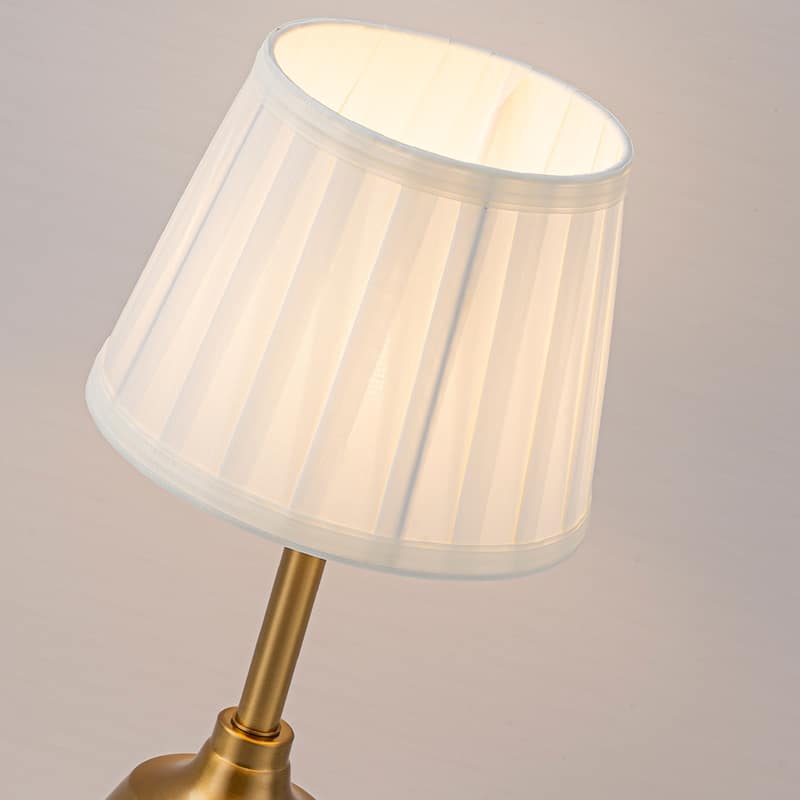 Classic Rechargeable LED Table Lamp with Fabric Shade Touch Control USB Cordless Nightstand Light for Nightstand Room - W6.3‘’