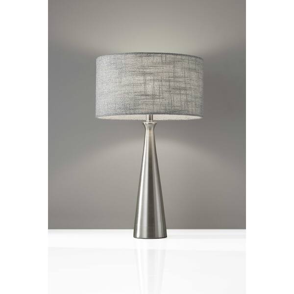 Brushed Steel Metal Finish Tapered Basectable Lamp Brushed Steel Metal Finish Tapered Basectable Lamp