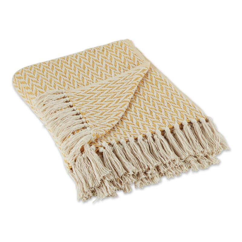Stone Handloom Chevron Throw