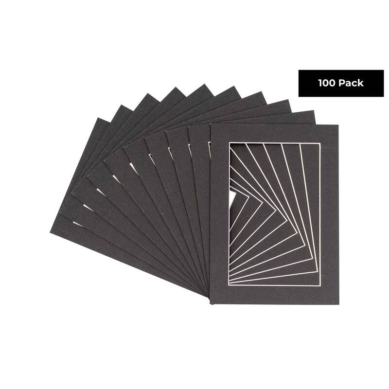 12x16 Mat for 16x20 Frame - Precut Mat Board Acid-Free Textured Black 12x16 Photo Matte For a 16x20 Picture Frame