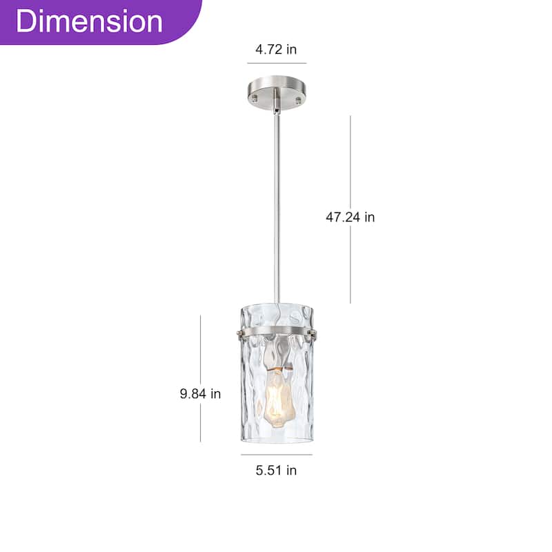 Starsky Modern Clear Hammered Glass Kitchen Island Pendant Light