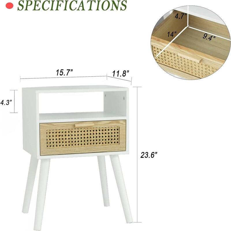 Modern Nightstand with Charging Station