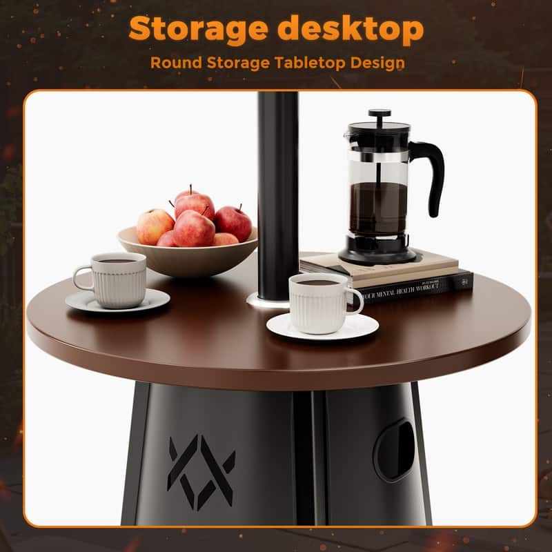 50,000 BTU Propane Gas Patio Heater with 28" Storage Tabletop for Outdoor Garden - N/A