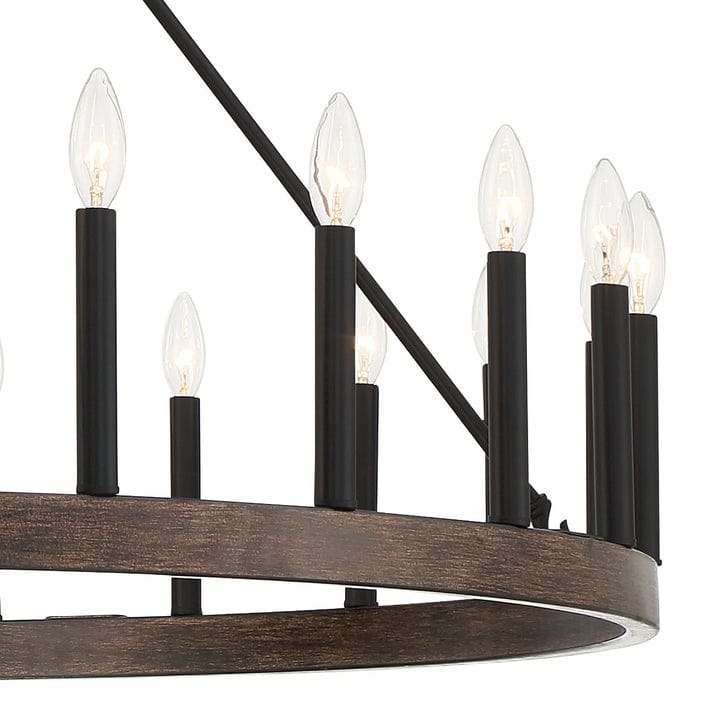 Acroma 24 Light Modern Farmhouse Wagon Wheel Chandelier-UL Certified - N/A