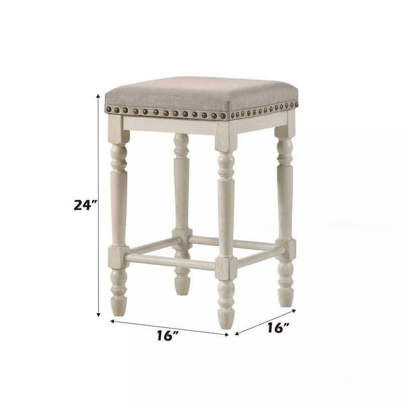 Tan Fabric Counter Height Stool (Set of 2)
