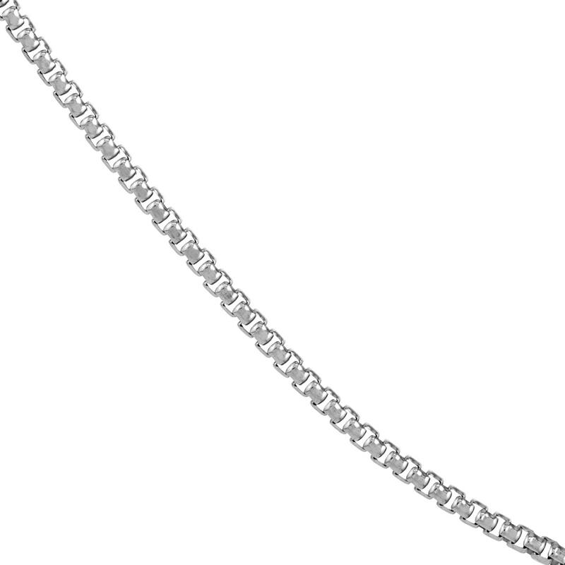 Curata 925 Sterling Silver Oxidized 2.1mm Round Box Chain for Men