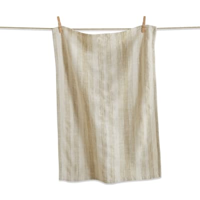 Serene Stripe Sand Beige Cotton Kitchen Dishtowel 26L x 18W in.