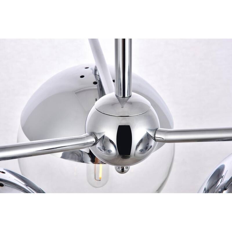 Clear Glass/ Metal 3-Light 21 inch Pendant
