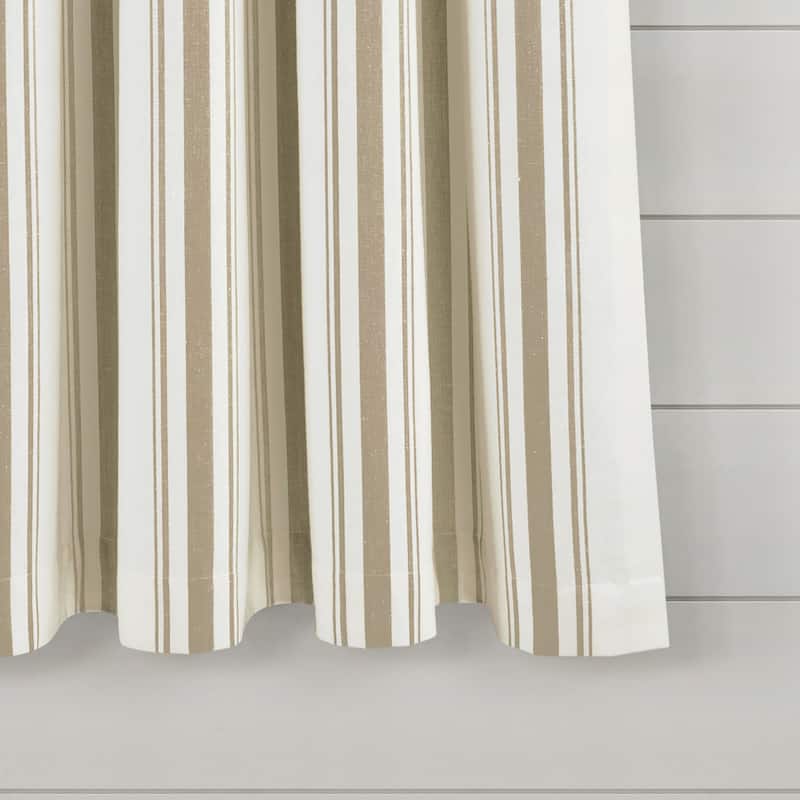 Lush Decor Farmhouse Stripe Yarn Dyed Cotton Window Curtain Panel Pair