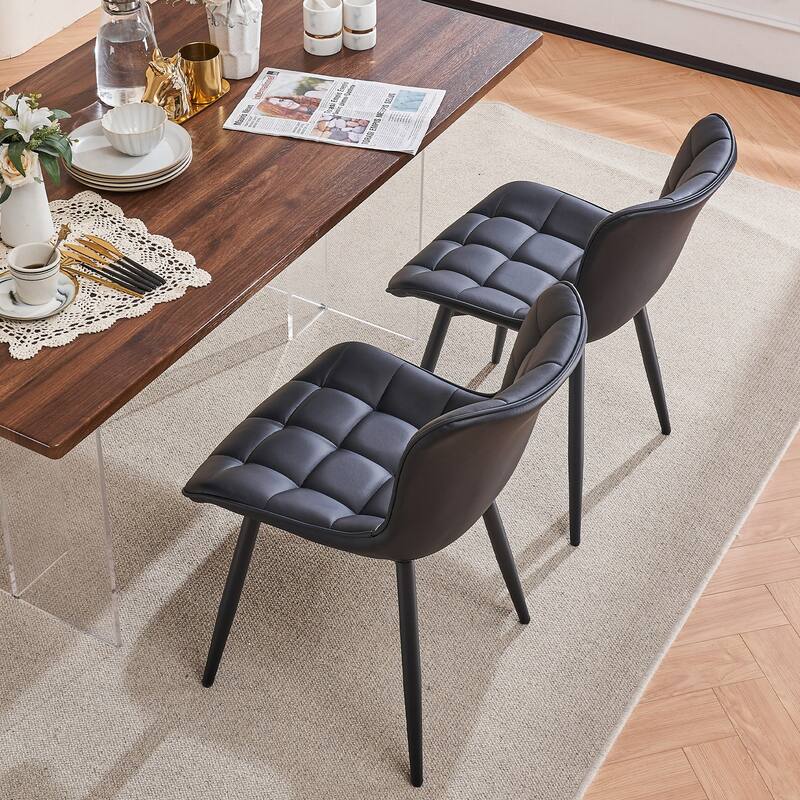 Modern Kitchen Dining Chairs, PU Leather Upholstered, Set of 2