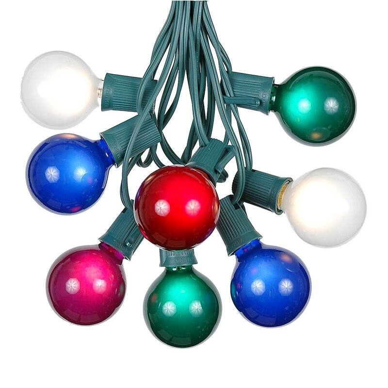 25 Foot G50 Outdoor Globe Patio String Lights - Set of 25 G50 Globe Bulbs - Multi